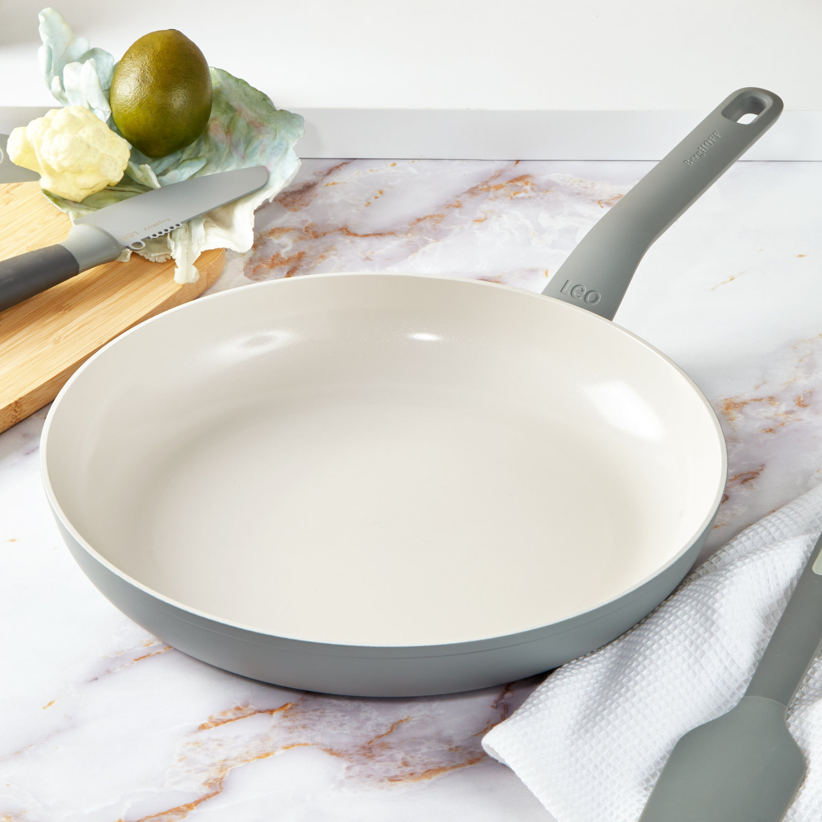 BergHOFF Leo Balance Non-stick Ceramic Frying Pan, Recycled Aluminum, Gray, 12"