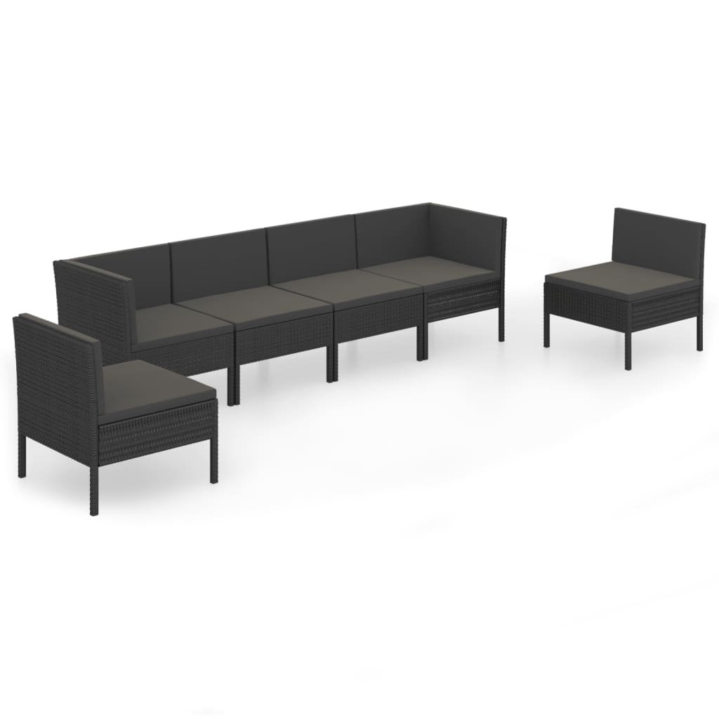 6-Sitzer Lounge-Set Jevonte aus Polyrattan mit Polster