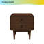 «Alexa Mid-Century Modern Velvet Table de chevet de luxe avec base en bois massif»