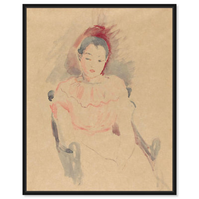 Girl Seated 1894 Canvas Vintage Figurative by