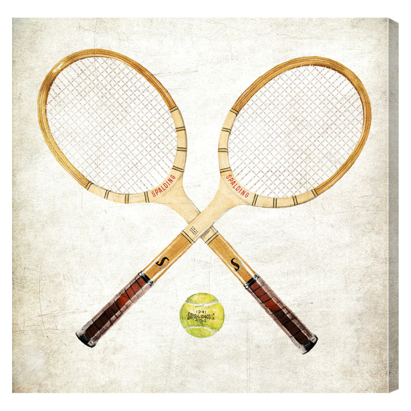 «Vintage Rackets», reproduction d'impression, H 12 po x l 12 po x P 1,5 po