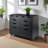 Sutton Bins & Drawers Multi-Storage Wide Mobile Cabinet in Black, 26.12" H X 32.12" W X 15.87" D-1190216290