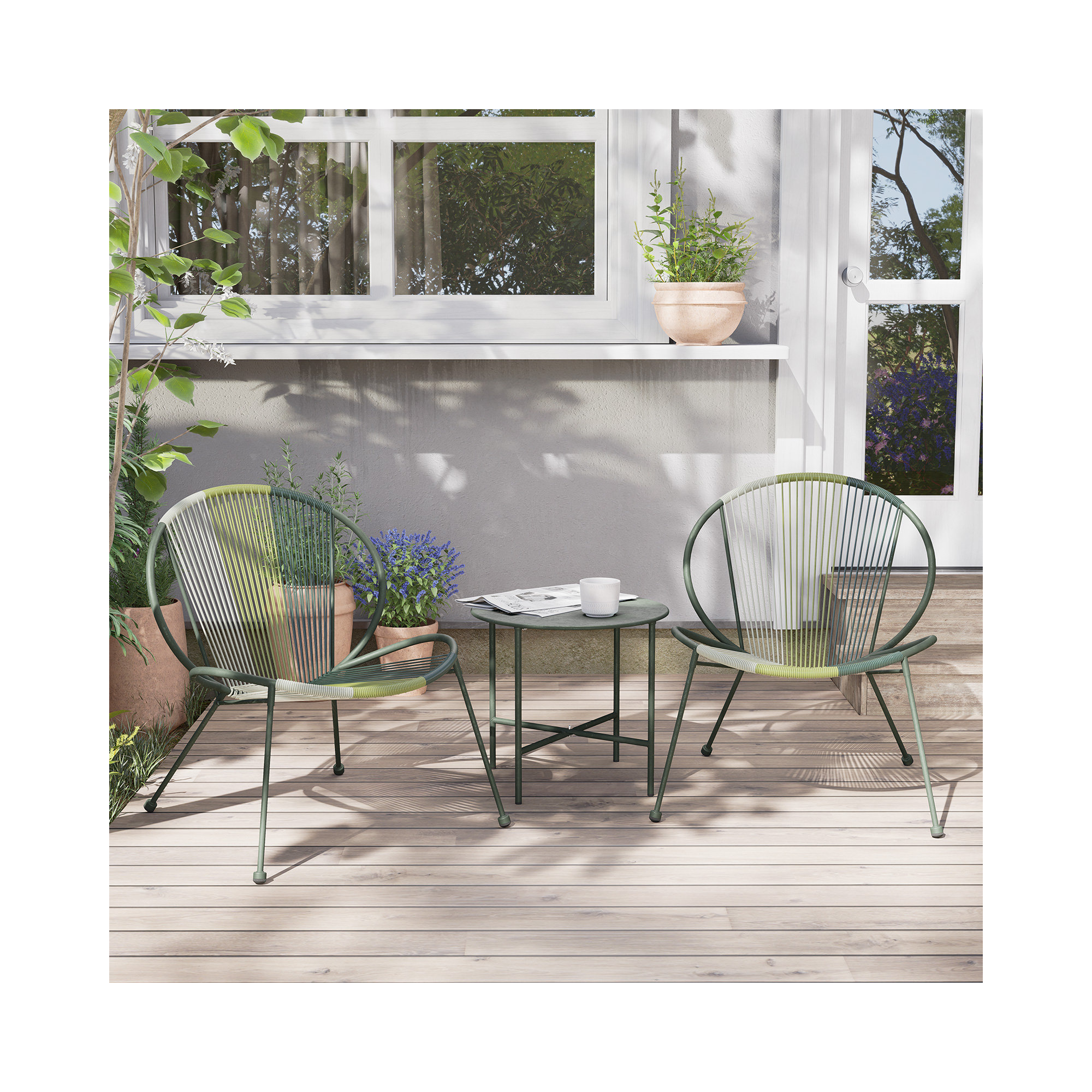 Halcott 2 - Person Patio Conversation Set, Green