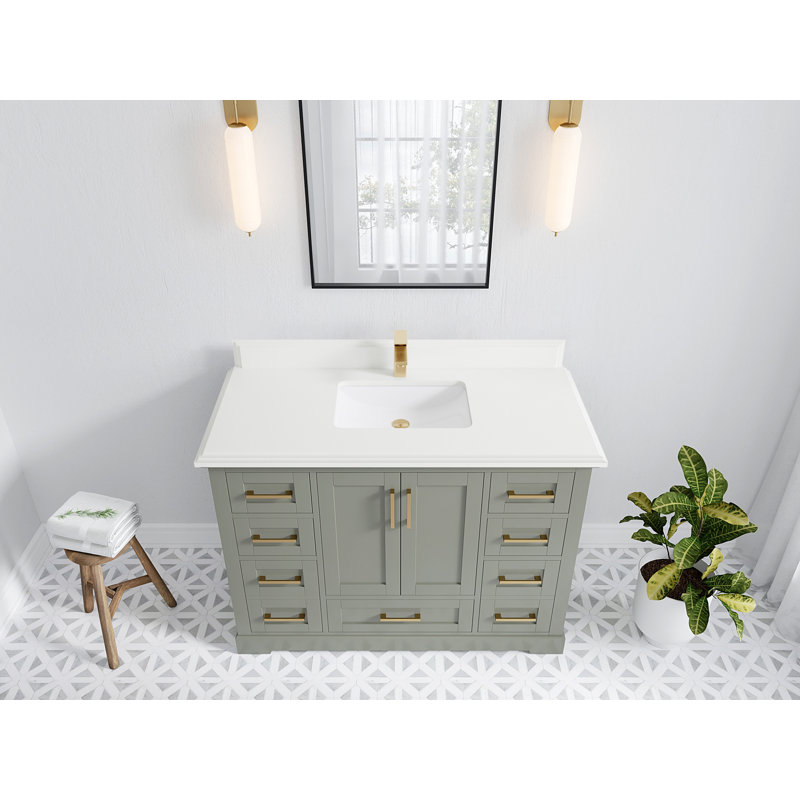 Ensemble de meuble-lavabo simple 48 po Esin, Blanc