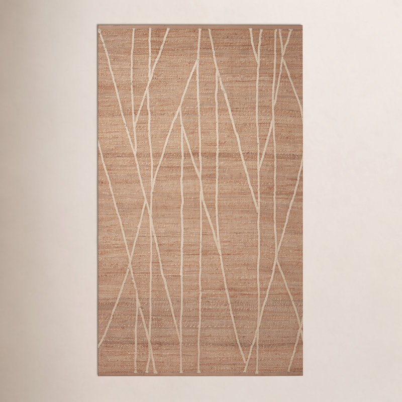 Albemarie Geometric Handmade Natural/Ivory Area Rug, Rectangle 9 pi 3 po x 13 pi