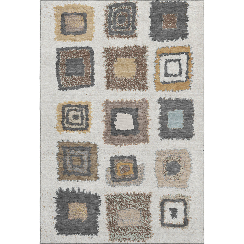 Premium Machine Washable Ariel Geometric Rug, Rectangle 10' x 14'