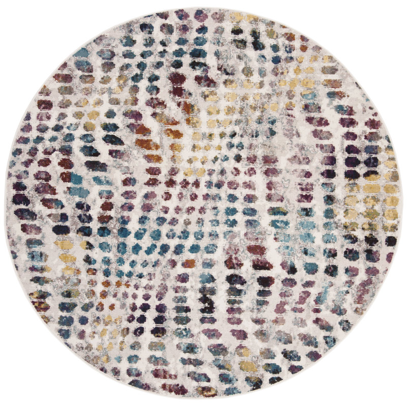 Malvina Performance Abstract Rug, Round 6'5"
