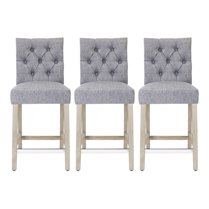 Wren Counter & Bar Stool (Set of 3), Gray, Counter Stool (24” Seat Height)
