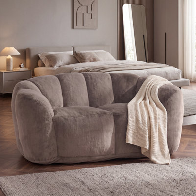 Two Seater Wide Bean Bag Sofa Soft Floor Lazy Sofa with High Density Foam Filler for Living Room Bedroom