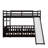 Twin Over Twin Low Bunk Bed With Ladder And Slide, Solid Wood Bunk Bed Can Be Converted Into Loft Bed-579534179