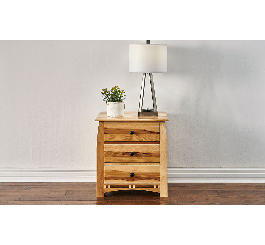 Asdsit 3-drawer Solid Wood Nightstand Loon Peak®