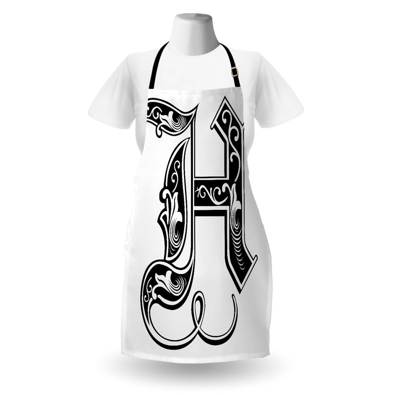 Tablier sans motif, Noir / blanc, H