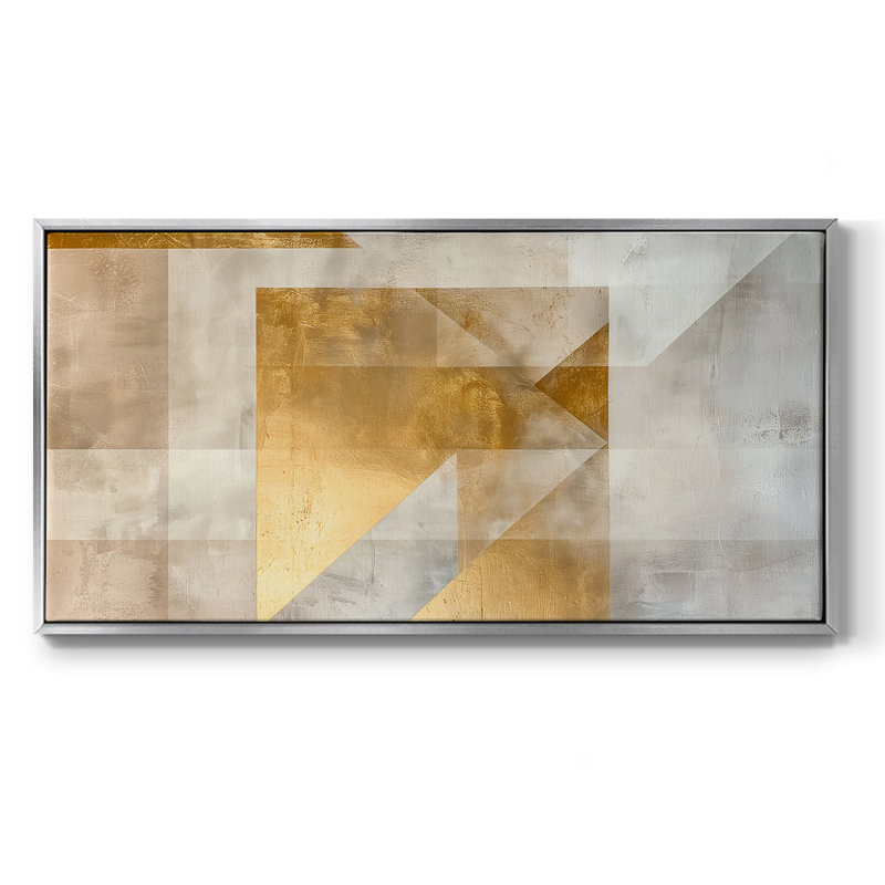 Série abstraite-CLXII- Toile tendue avec châssis tendue, prête à être accrochée, H 25 po x l 49 po, Argent argent