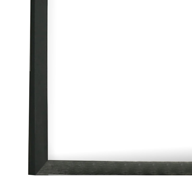 Miroir de commode Lati, verre biseauté, bois noir, carré de 40 pouces