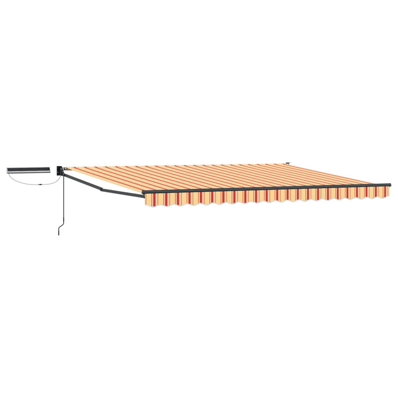 VidaXL Polyester Cover Retractable Patio Awning, 450cm W x 300cm D, No Pattern, Multicolour/Black