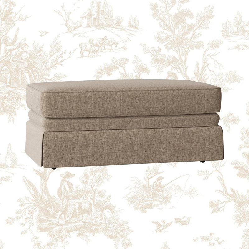 Atterbury Upholstered Ottoman, Cast Silver Sunbrella®