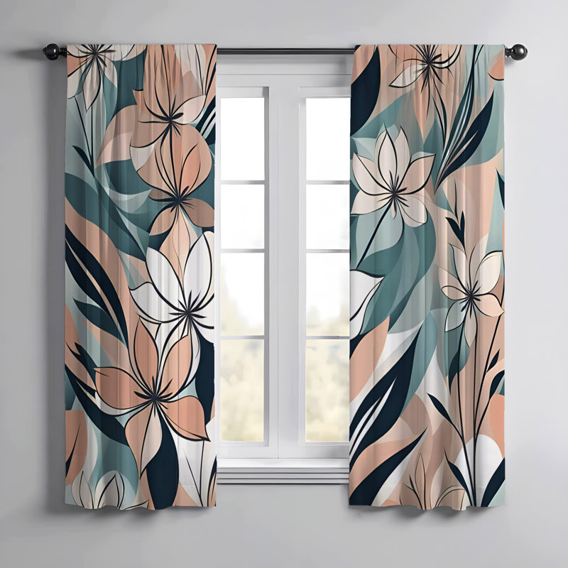 Paire de rideaux semi-transparents en polyester Erdemir, L 40 po x L 61 po