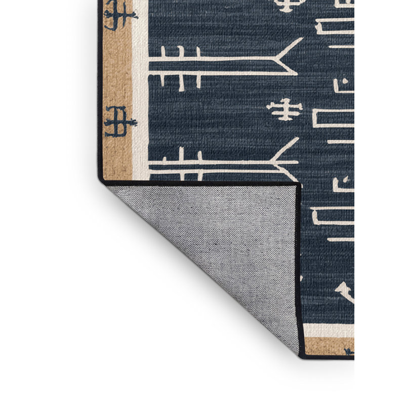 Washable Minimalist ships Nautical Area Rug, Rectangle 4' x 6'