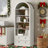 69.7" Farmhouse Arched Bookshelf with Open Display Shelves, 7 Tier Modern Bookcase with 2 Spacious Drawers and Cabinet-1044323866