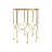 Clover Marble Accent Table – White Marble Top with Gold Metal Base (18") 