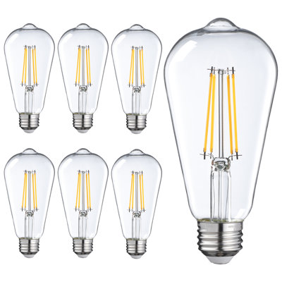 Ampoules Edison ST64 à DEL, intensité variable, blanc doux 2700 K, base E26 / E27, homologué UL