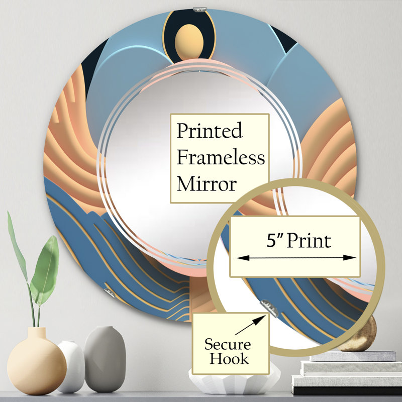 Fideo - Miroir mural moderne rond, 24 po x 24 po