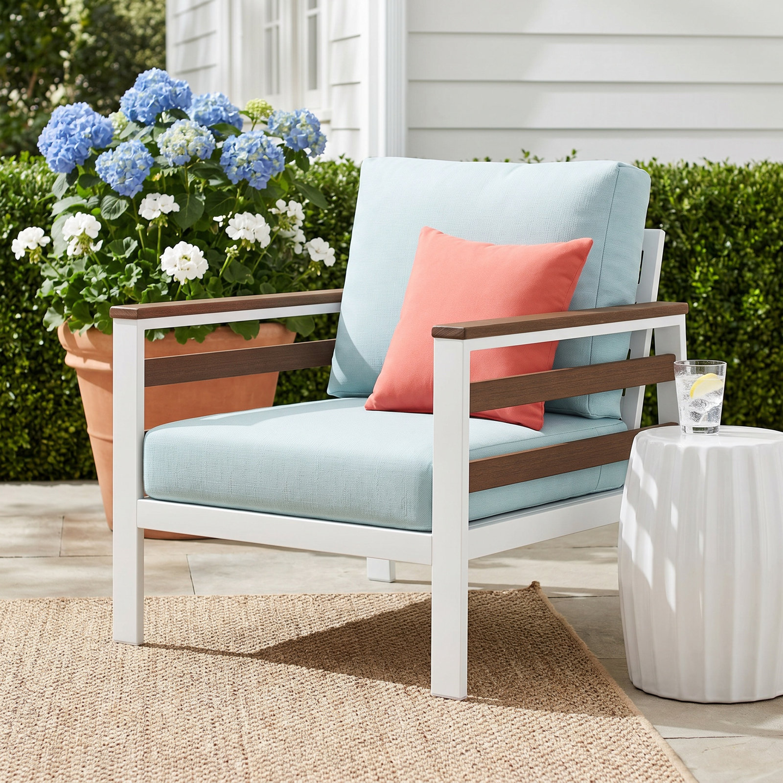 Townsend Sunbrella® Patio Lounge Chair, Canvas Navy