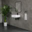 Turner 410mm x 410mm Square Ceramic Wall Hung Bathroom Sink Basin with Overflow