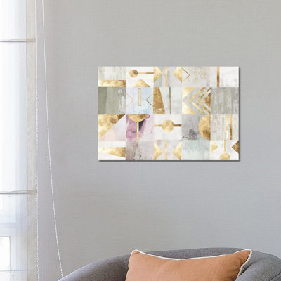 Gold Deco 1 Piece Wrapped Canvas Painting