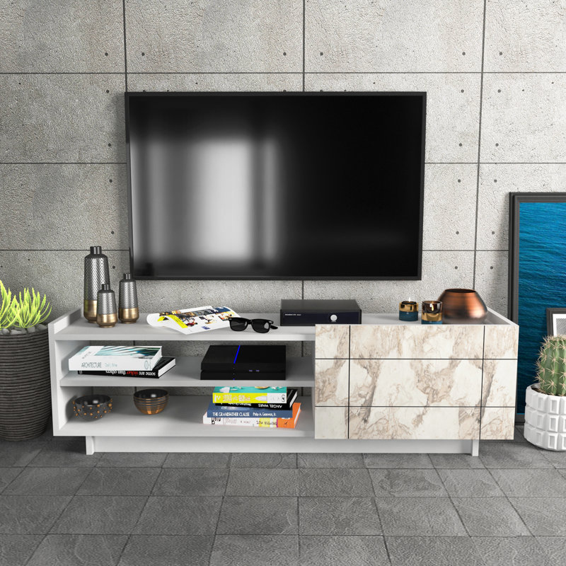 Valentin TV Stand for TVs up to 60", White/Ephesus