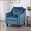 Fauteuil club en velours bleu-1256224394