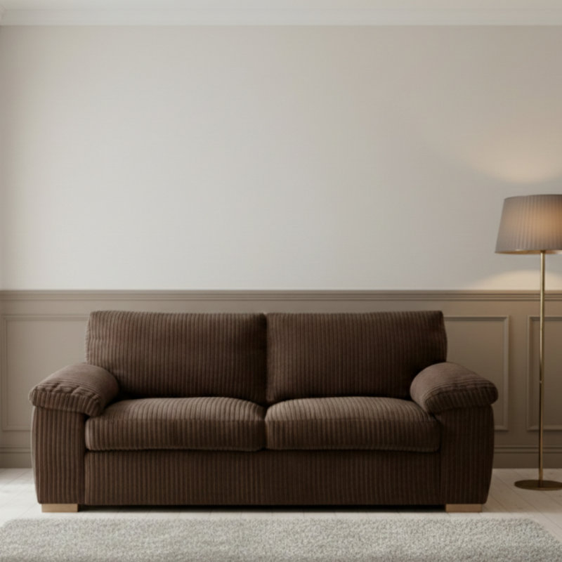 3 Seater Corduroy Sofa, Brown