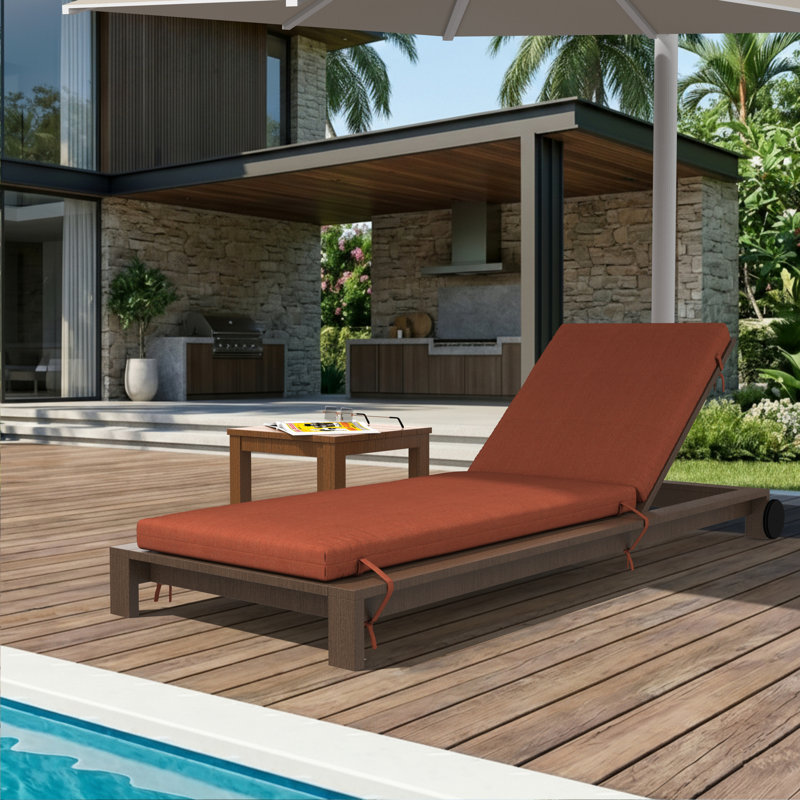 Lani Sunbrella® Outdoor Chaise Lounge Cushion, 22.5" W x 74" D, Sunbrella Play Adobe