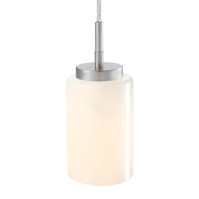 One Light Indoor Mini Pendant, White Opal Glass