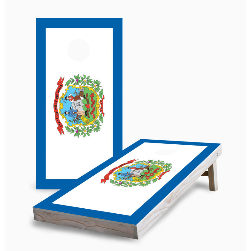 West Virginia State Flag 2x4 Cornhole Board Set | Includes (2) Boards (8) Bags & Optional Accessories, NO Accessories