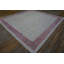 Faded Cream Color Geometric Pattern Antique Square Dhurrie Flatweave Rug