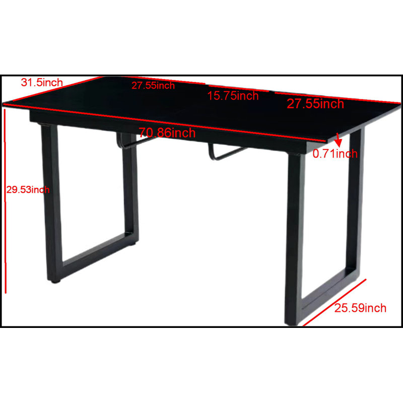 white colour,Square Extendable Dining Table with metal leg,Modern Space Saving Kitchen Table, Black