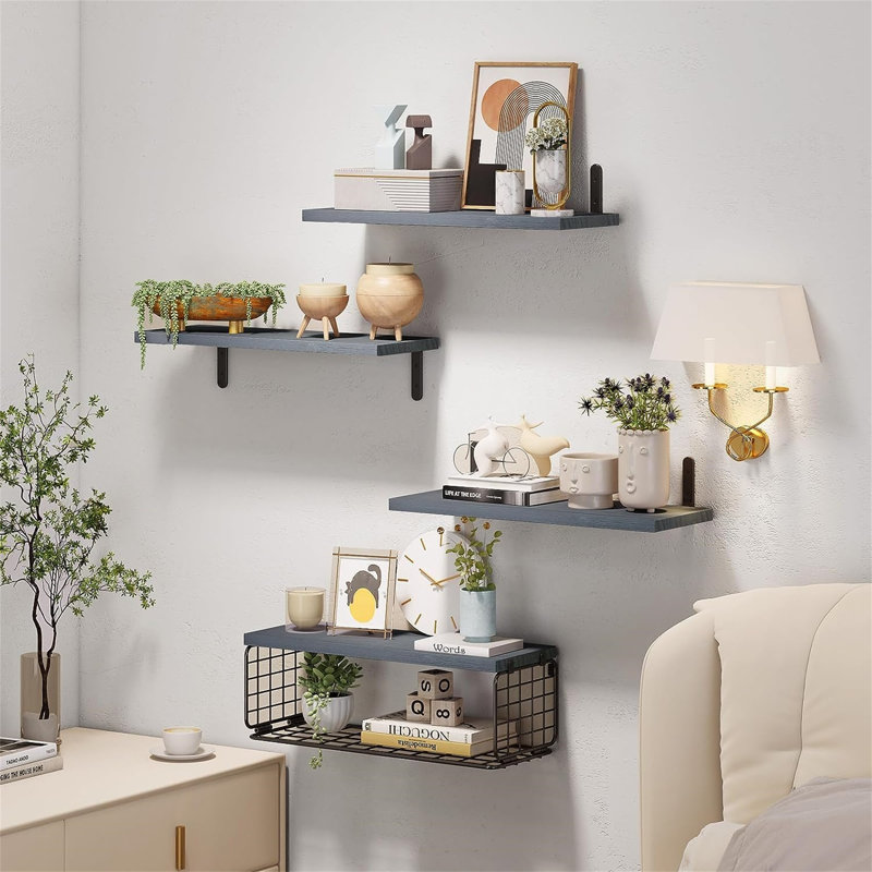 Tablette décorative 3 pièces Cantura, Gris