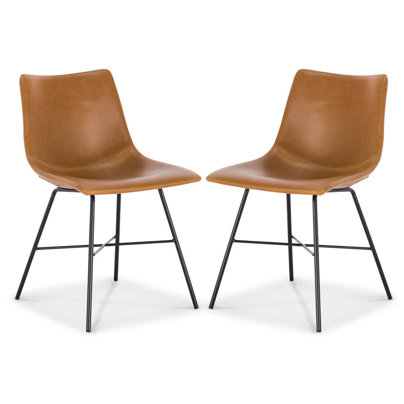 Chaise en cuir Bela, Simili cuir brun clair