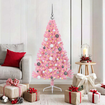 Artificial Pre-lit Christmas Tree with 150 LEDs PVC