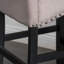 Tabouret de comptoir rembourré 25 po avec garniture cloutée de 25 po (ensemble de 2), blé / noir mat, tissu