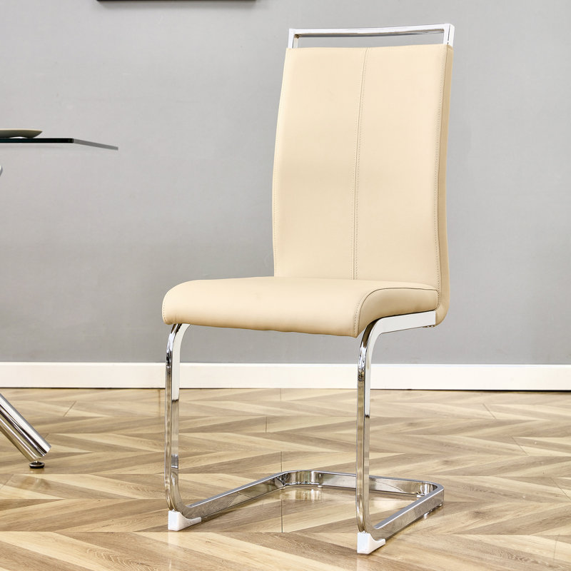 Chaise Mangano, Beige, Argent argent
