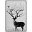 Animaux, cerf noir et blanc avec oiseaux sur bois-99141800-99141801