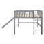 Lit mezzanine simple double pleine grandeur avec échelle d'accès et glissade ludique, gris-1708764100
