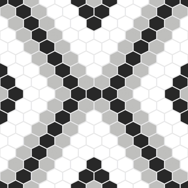 Leyton 30.48 x 30.48 cm Cement Tile in Black/White 10 Per Pack