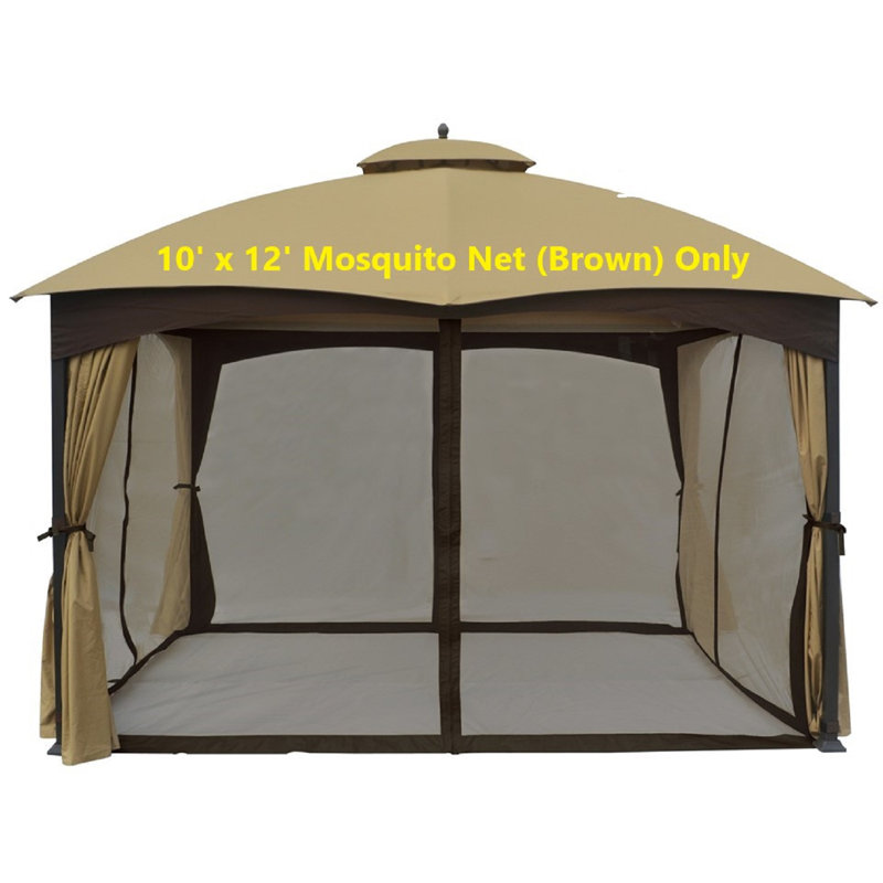 Universal APEX GARDEN Replacement Mosquito Netting For 10' X 12' Gazebo, Brown