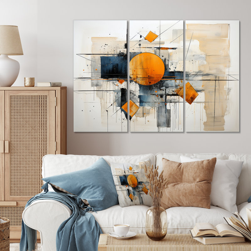 «Geometric Abstraction I - Abstract Shapes», reproduction d'art sur toile, H 28 po x l 36 po x P 1 po