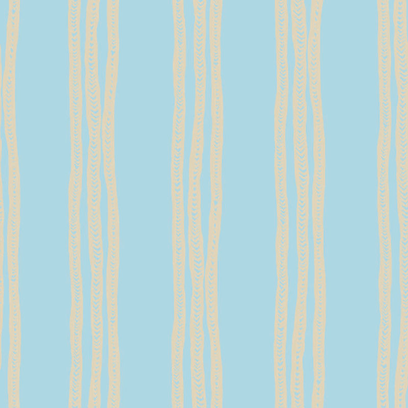 Sunshine Stripe 33' L x 20.5" W Wallpaper Roll, Blue/Cream