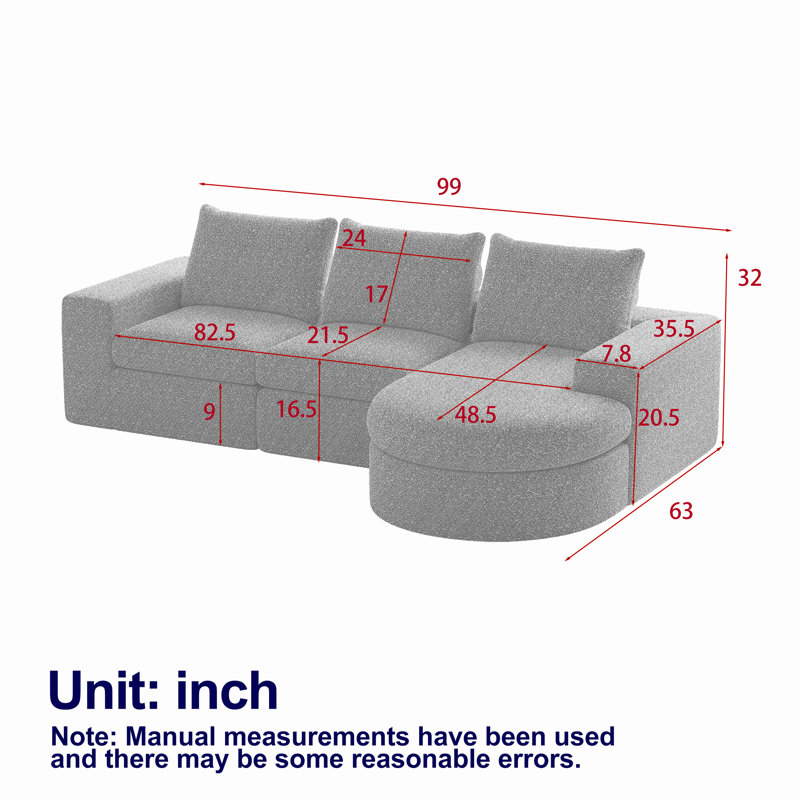 Canapé modulaire Chenille Cloud, Chenille beige