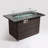 44" Propane Gas Fire Pit Table, 50000 BTU Rectangular Fire Pit, Tile Tabletop With Beautiful Wicker Base For Outside Patio Deck Garden Courtyard-Brown